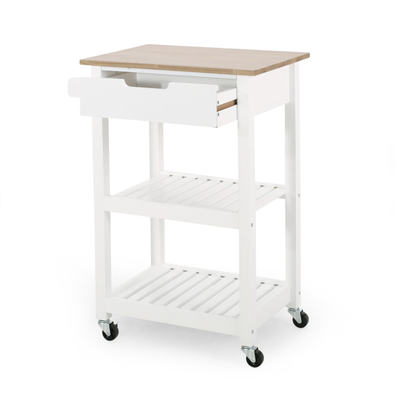 Versatile Kitchen Cart With Enhanced Functionality For Space Optimization, White