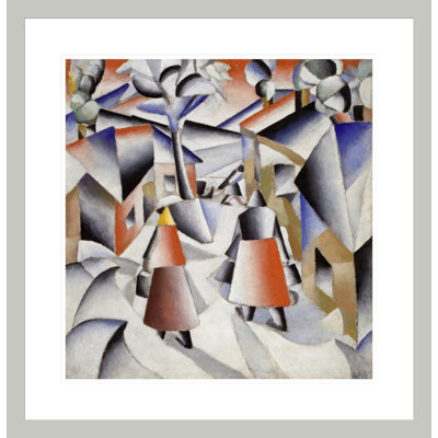 «Morning in the Village After Snowstorm» par Kazmir Malevich - reproduction d'art numérique encadrée