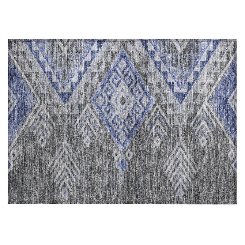 Pewter Flat Woven Synthetic Washable Non-slip 10' x 14' Area Rug