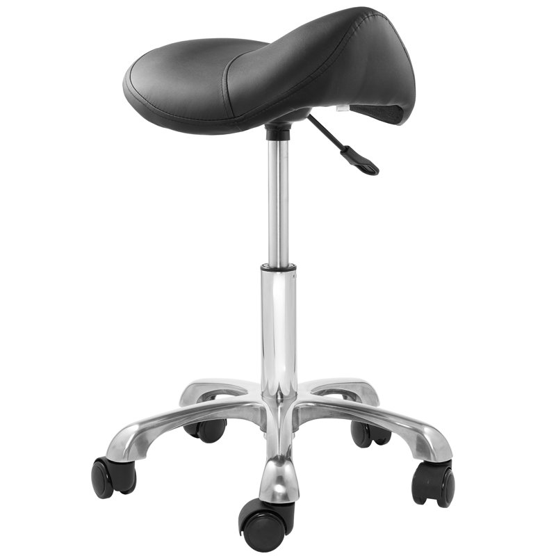 Adjustable Height Ergonomic Lab Stool, Black