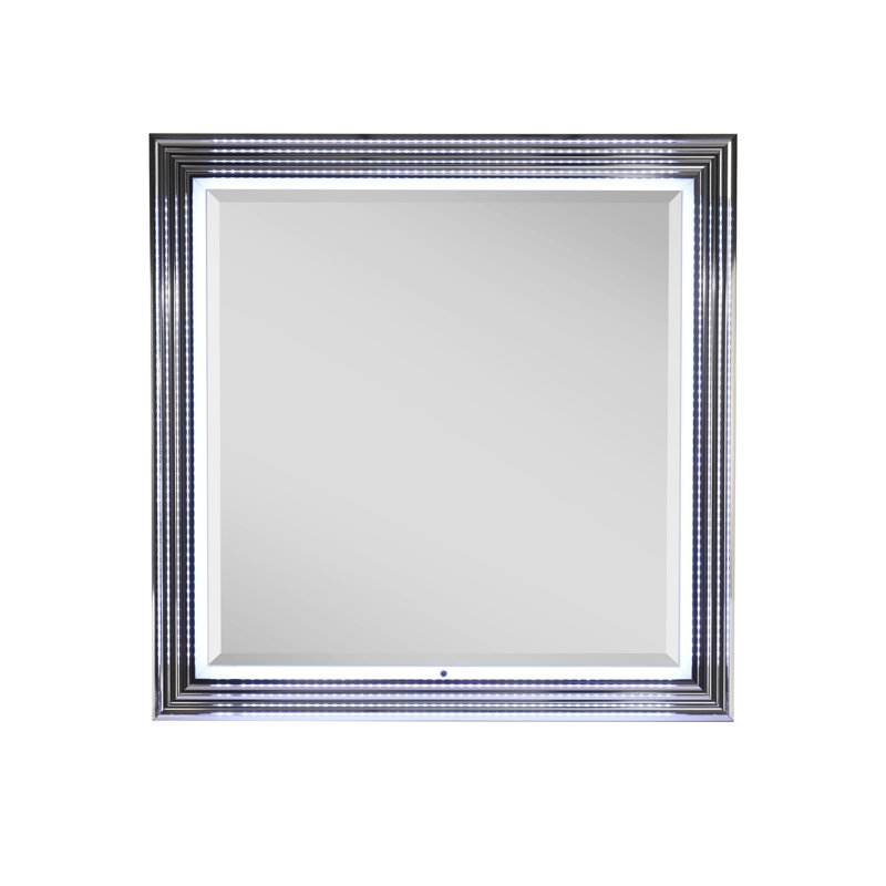 MIROIR LUN BLANC AVEC DEL, Verticale, Carrée, Blanc