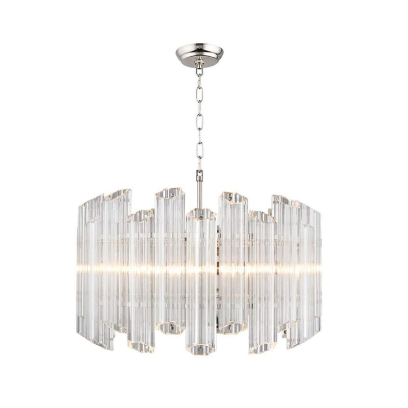 Ryder Chandelier Round Multi-Faceted Glass Dining Room
