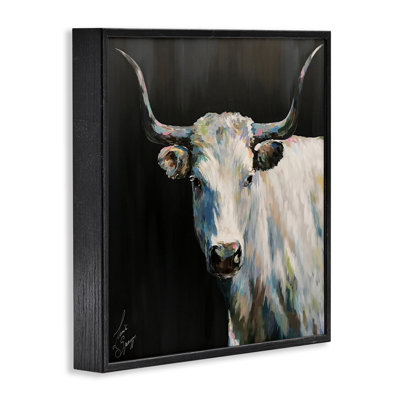 «Frances Modern Cow Portrait», art de la giclée encadrée, design par Linda Sperruche