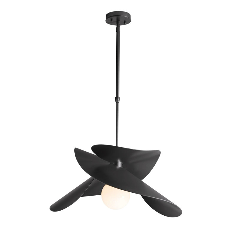 Hibiscus 1 - Bulb 12.9" H Outdoor Pendant, Coastal Burnished Steel, Multiple: 15.5" - 45.5"