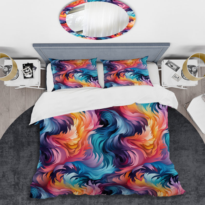 Ensemble de housse de couette Celestial Aura Spirals, Housse de couette pour très grand lit et 2 très