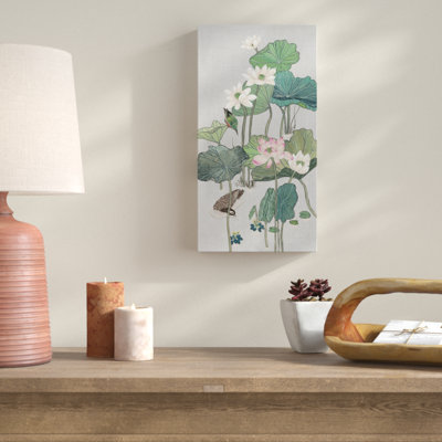 « lotus étang ii », peinture sur toile tendue