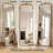 58" Vintage Antique Gold Wrought Iron Arched Ornate Decorative Floor Mirror Wall Mounted Or Leaning For Bedroom&Living room