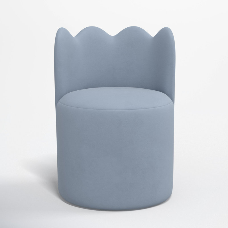 Wavy Back Dining Chair, Velvet Ocean