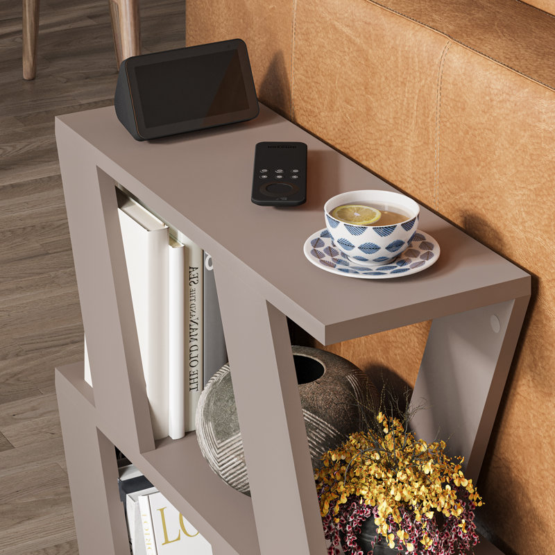 Table de bout avec rangement Frame, Moka clair