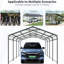 Abri d'auto 12 x 21 pi avec - et couvercle en métal imperméable, toit à rayures verticales pour une pluie de neige facile, pi.