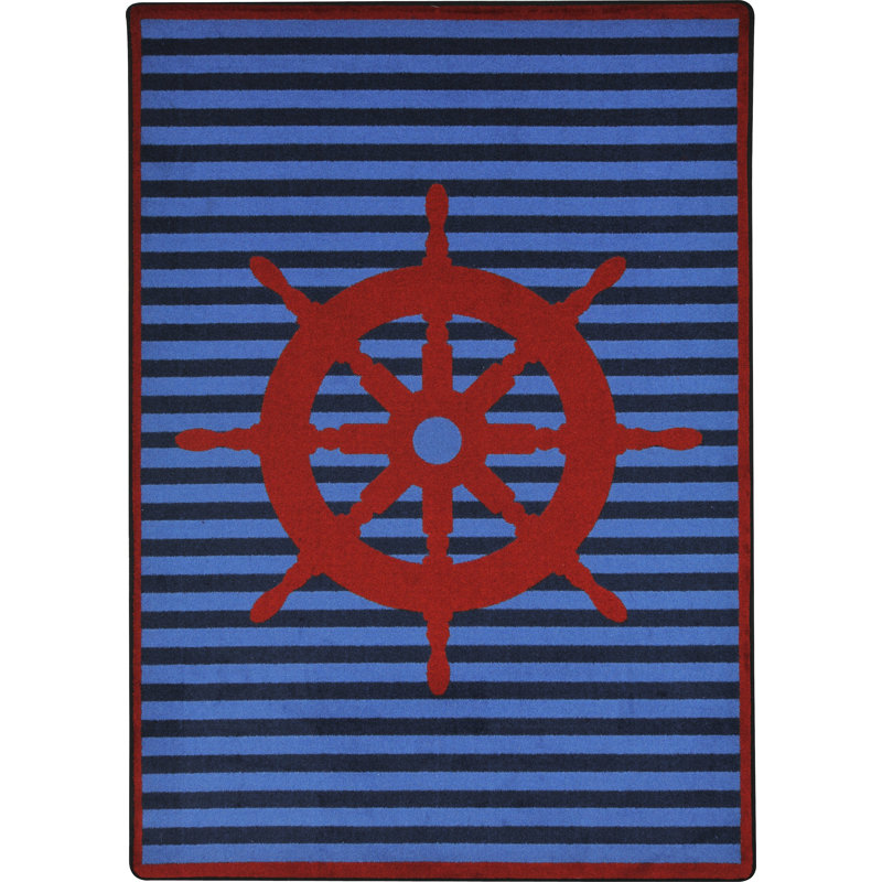 Set Your Course Striped Indoor Rug, Rectangle 3'10" x 5'4"