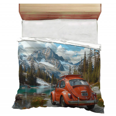 Voiture, literie, transport, édredon, voyage
