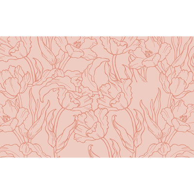 Premium Peel & Stick Wall Mural - Floral Line Art