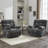 41.5" Wide Upholstered Manual Recliner, Oversized Swivel Rocker Recliner Chair-1264592593