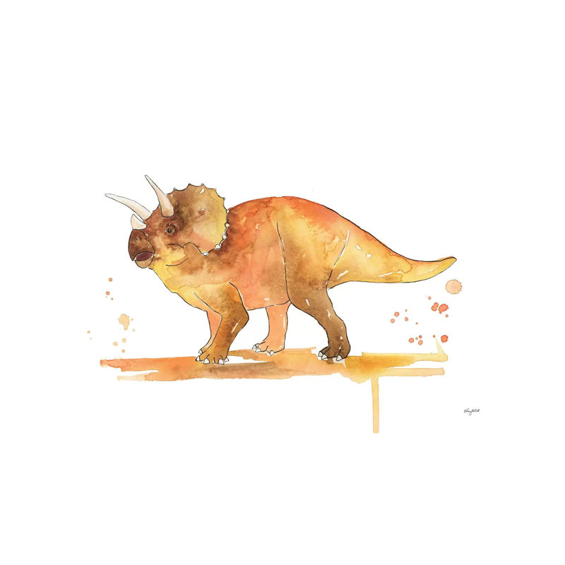 Triceratops by Kelsey McNatt - Painting on Canvas, 45.72cm H x 66.04cm W x 3.81cm D, Wrapped Canvas