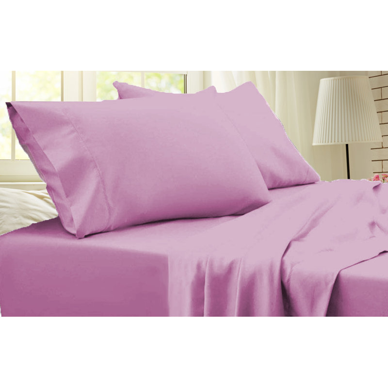 Ensemble de draps en rayonne de bambou de qualité supérieure 4 pièces, Ensemble de draps pour très grand lit avec 2 taie