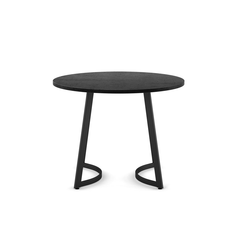 Monowi Round 39'' Dining Table, Basalt Top/Black Base