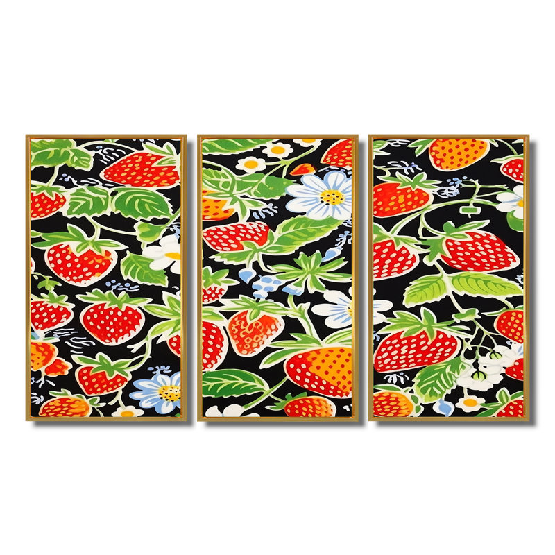 Alfreda - nourriture, ensemble d'impression d'art mural, Cadre flottant doré, H 28 po x l 36 po x P 1 po