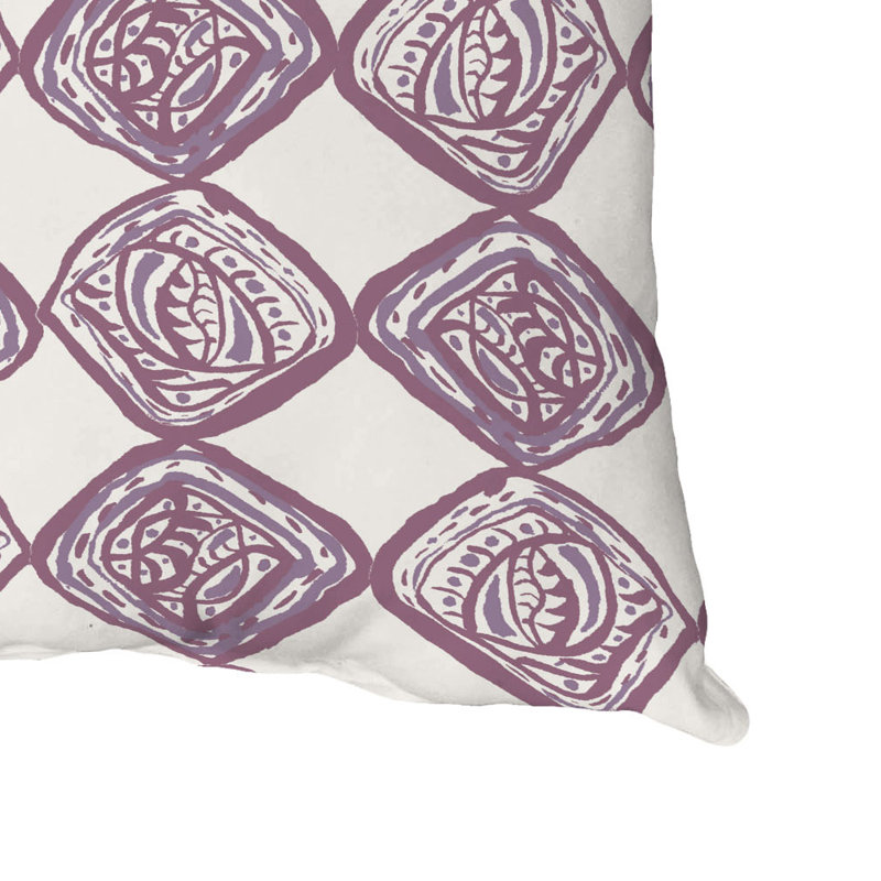 Geometric Reversible Throw Pillow, 18" x 18", Purple