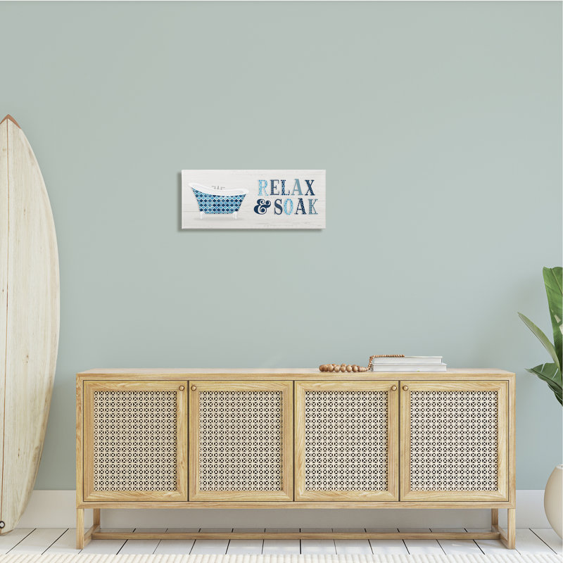 Enseigne de salle de bain Soak Relax, Toile tendue, H 24 po x l 10 po