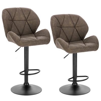 Dequavius Swivel Upholstered Adjustable Height Counter Stool