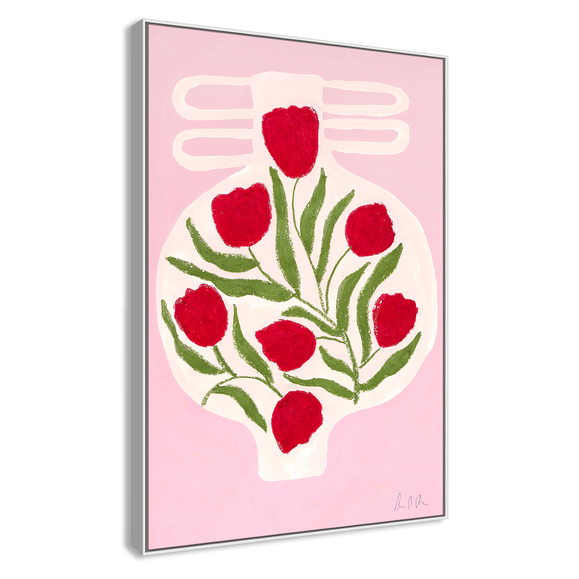 Vase No. 02 Print by Camilla Bergqvist, 61.5" H x 41.5" W, White