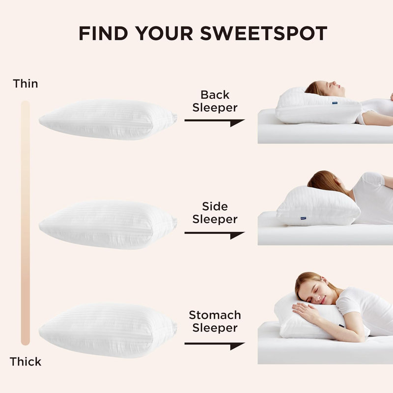 Bedsure Fluffy Adjustable Layer Standard Pillow