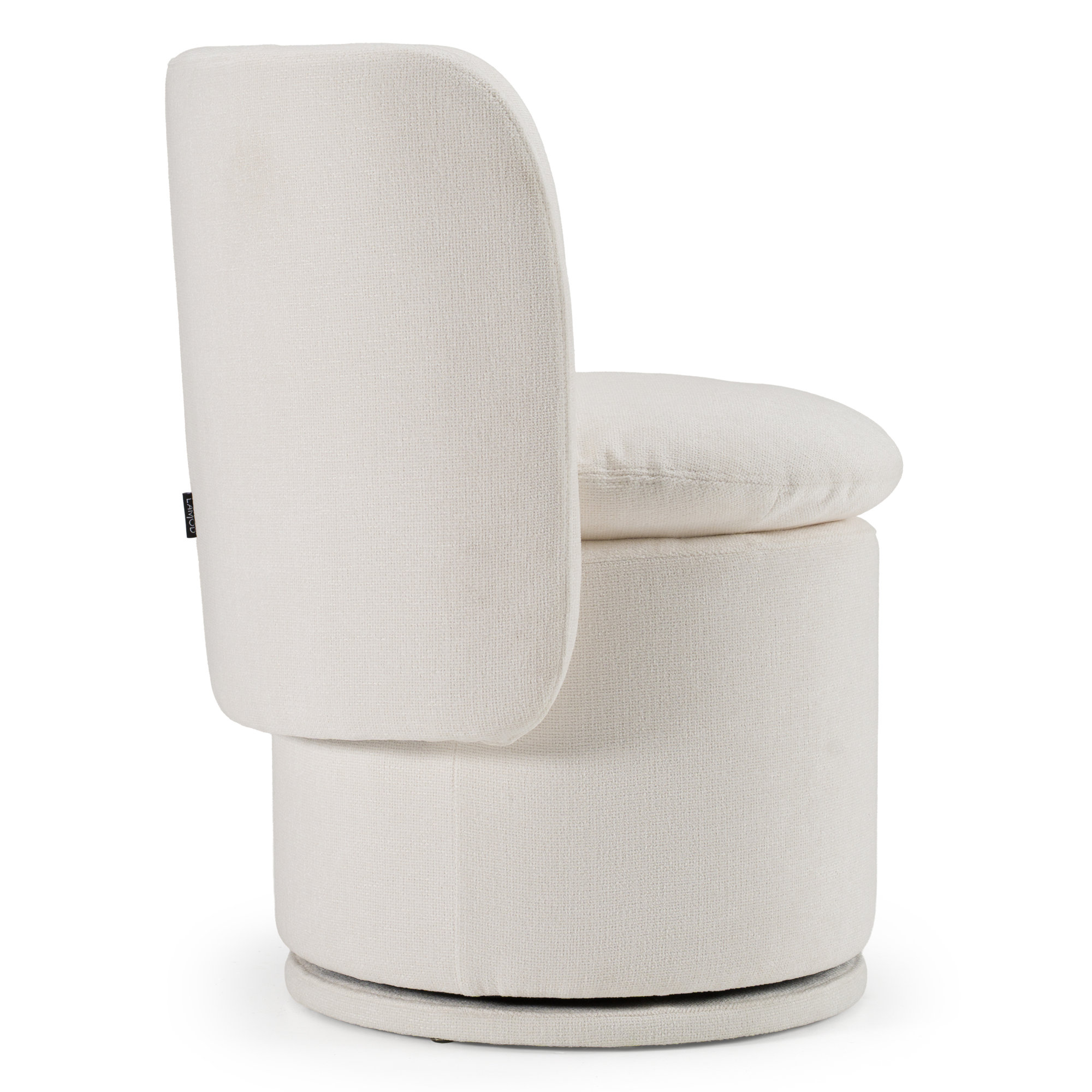 Kepler Swivel Side Chair, Ivory Basketweave