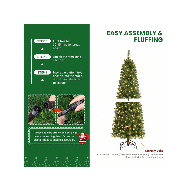 Lighted Artificial Christmas Tree, 3.94' H