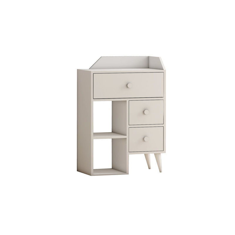 Damiyan Modern White Dresser with Numerous Shelves, 25.2 x 37.2 x 15.9 inches | 100% Melamine Coated Particle Board, Thickness: 0.7 inches | Wall-Mountable Design, Stylish & Functional Storage Solution for Any Room
