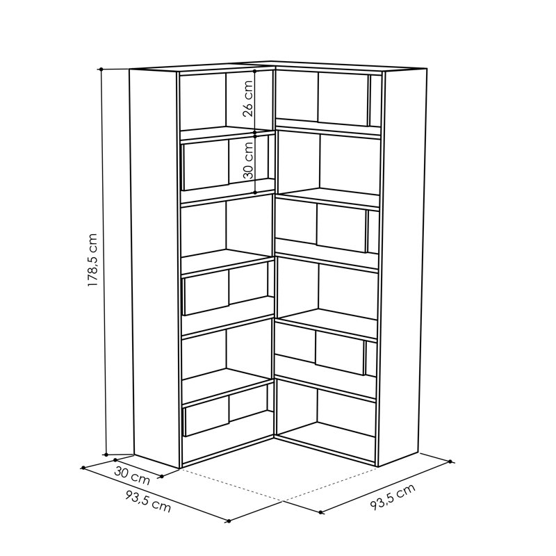 Amalda Modern Wall Mounted Bookcase with 5 Tiers for Living Room Office, White