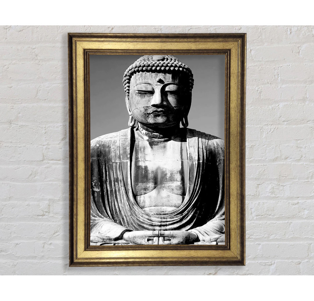 Peaceful Buddha Black N - Einzelner Bilderrahmen Kunstdrucke