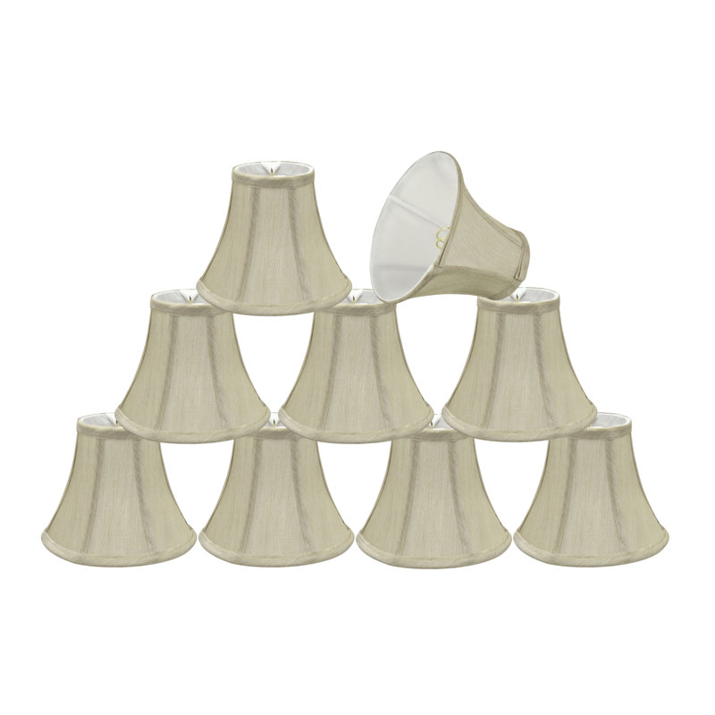 Abat-jour cloche en soie / shantung 5 po (à pince), Beige