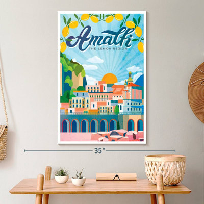 Amalfi Turquoise, affiche rétro sur toile