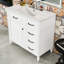Meuble-lavabo avec lavabo en céramique, tablette réglable et 4 tiroirs-719611849