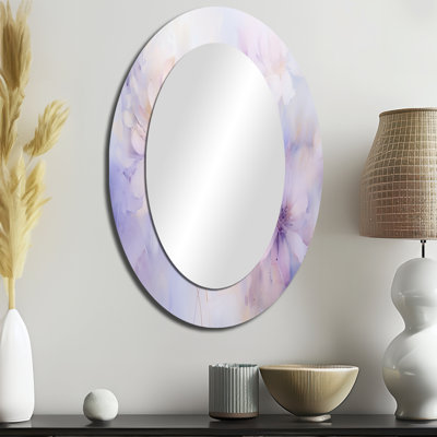 Mauve botanique Whispers II - Miroir mural moderne ovale