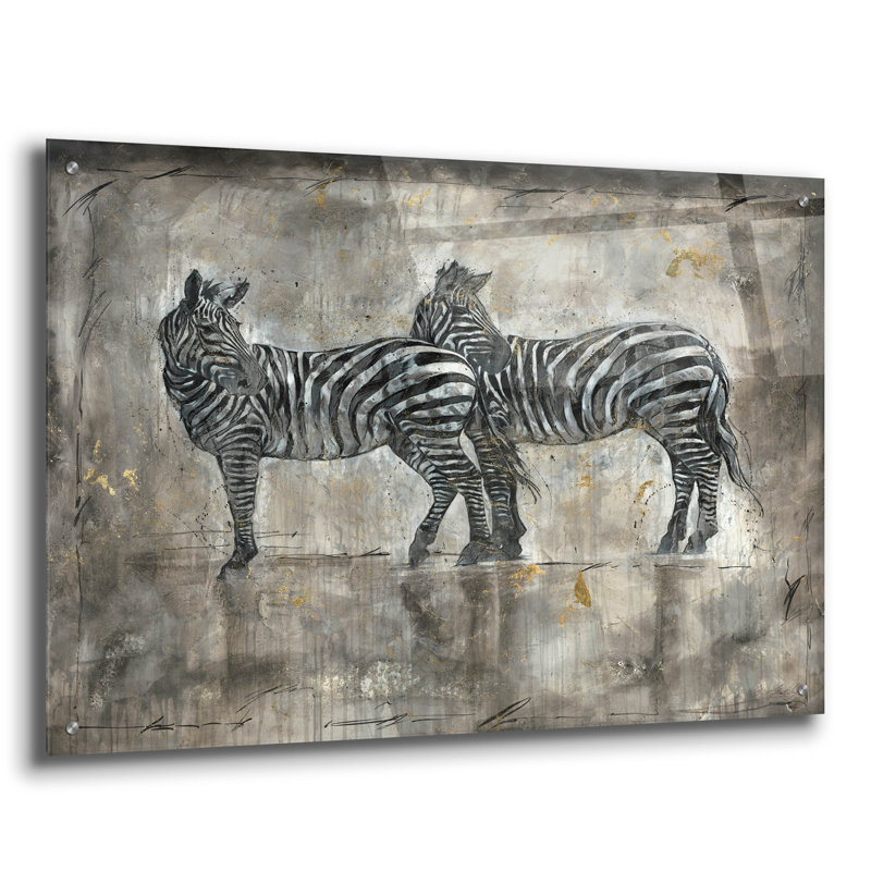 " Zebras " by Marta Wiley, 24" H x 36" W x 0.2" D