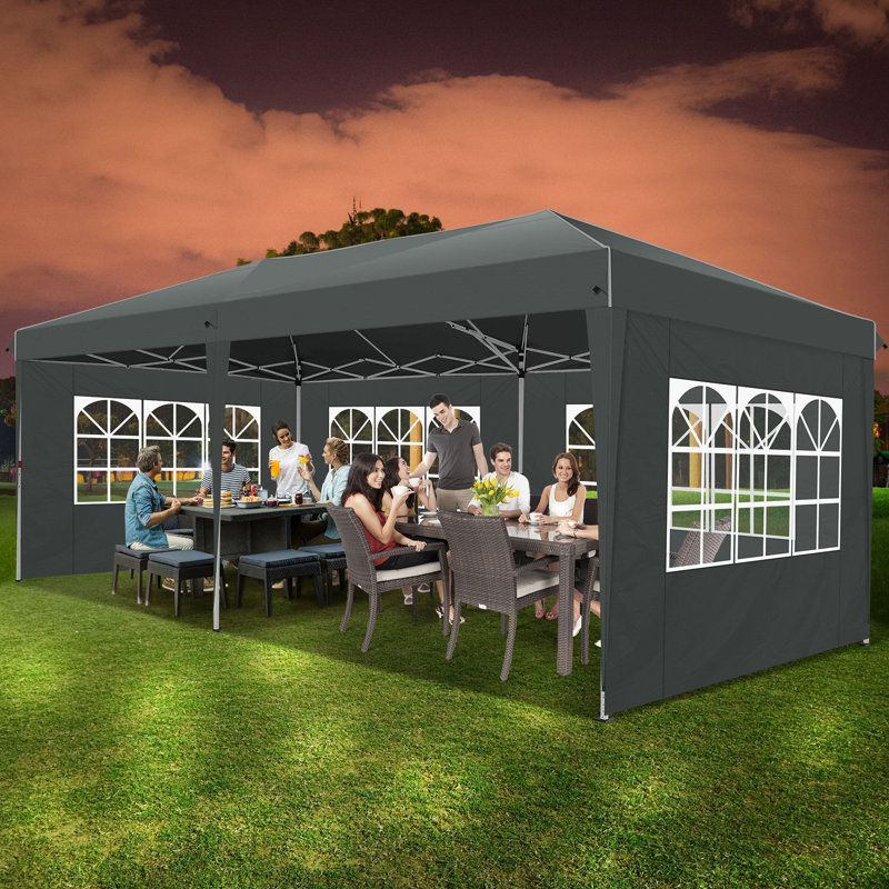 3m x 2m Metal Vault Canopy, Grey
