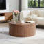 Table basse ronde et moderne avec rangement, table d'appoint décorative pour salon-2139073880