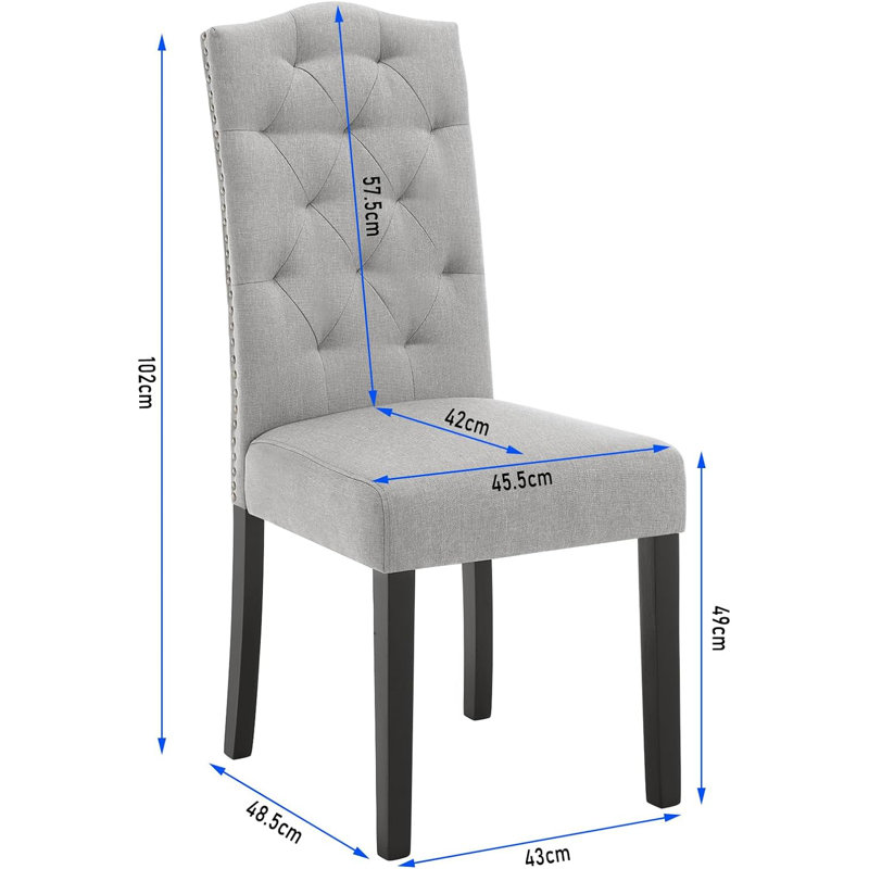 Alera 49cm H Linen Upholstered Parsons Chair, Light Grey Linen