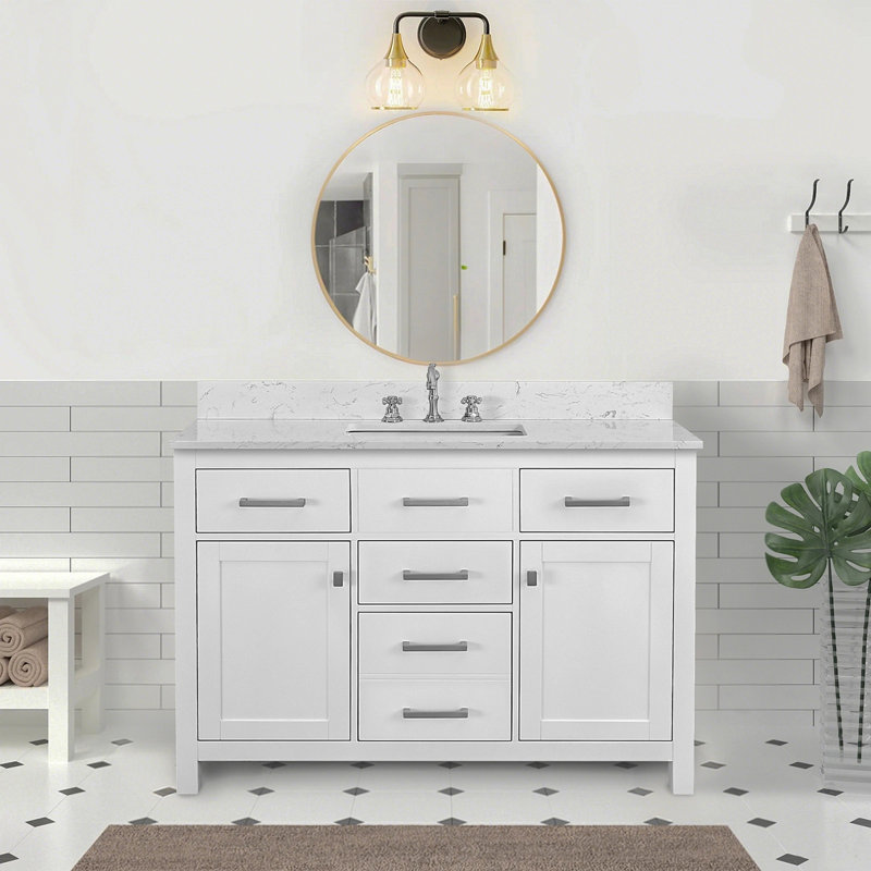 Meuble-lavabo autoportant avec cadre en bois massif 48 po, 48 po