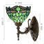 Lampe de chevet murale en verre coloré 8 x 10,5 x 11 pouces Tiffany pour couloir (style libellule verte)-1777223445-1777223444