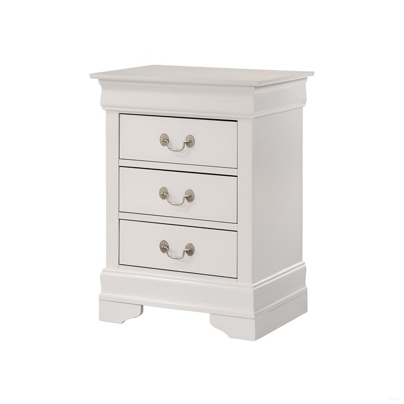 Elegant Wood Nightstand, White