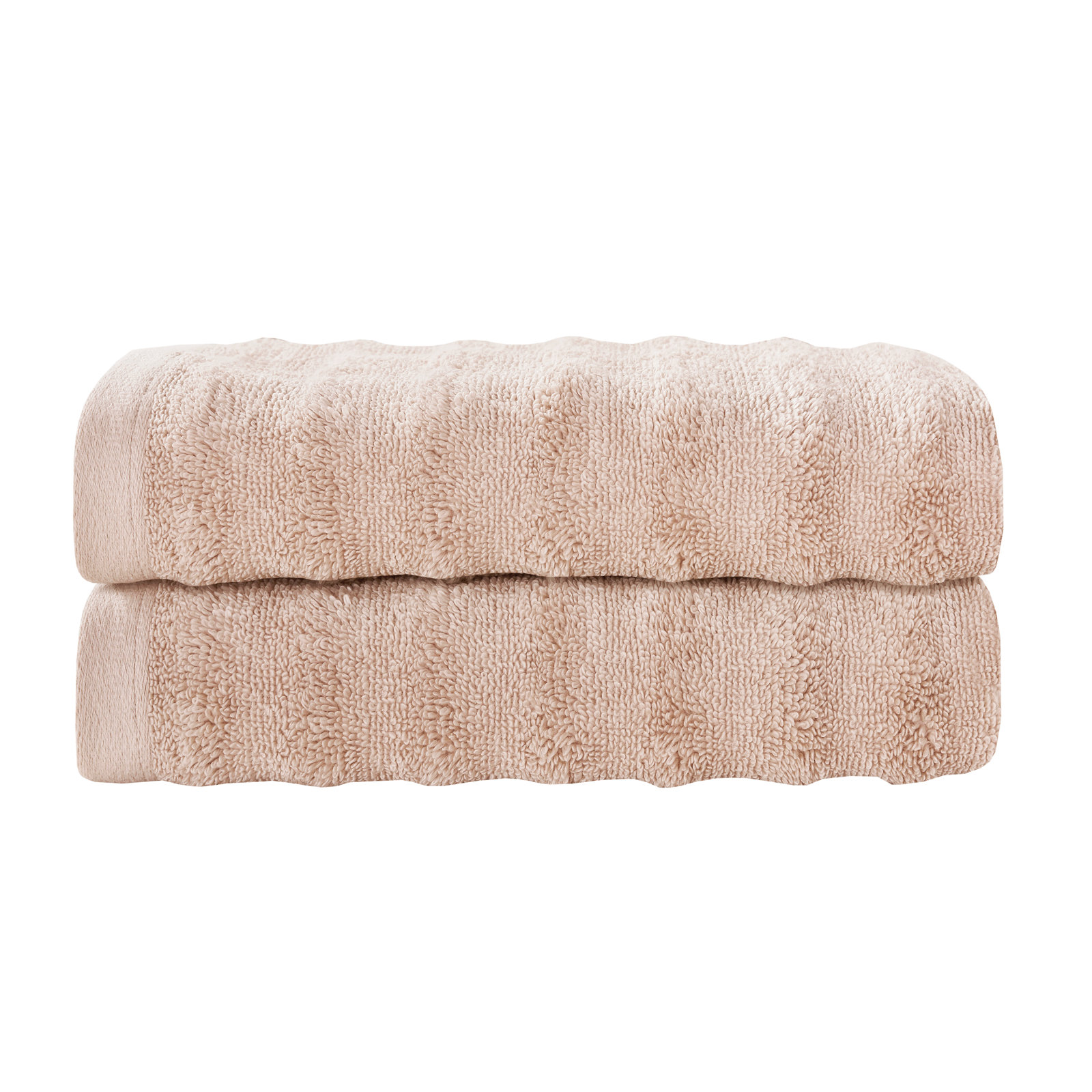 Crete Striped Cotton Hand Towels, Blush