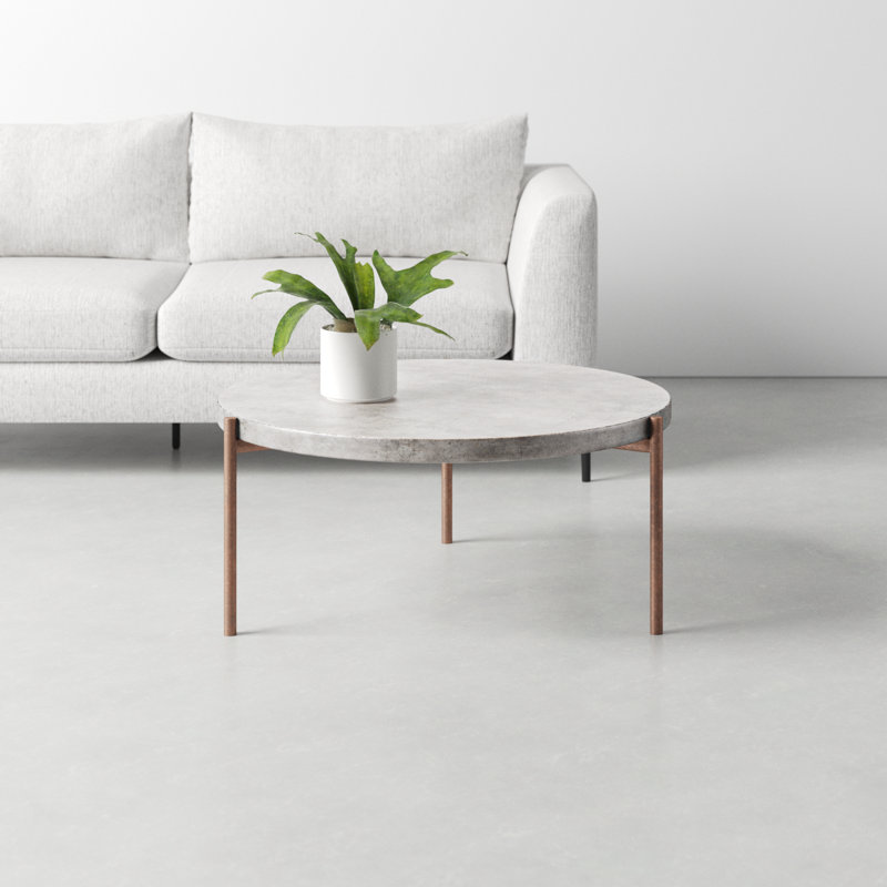 Ebbe 3 Legs Coffee Table, Dark Gray/Rusty