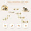 Unique Cat Tree Made From Cat Shelves with 10 Levels for More Height, Wall-Mounted Cat Tree Climbing Playground with Cat Hammocks, Modern Cat Tree