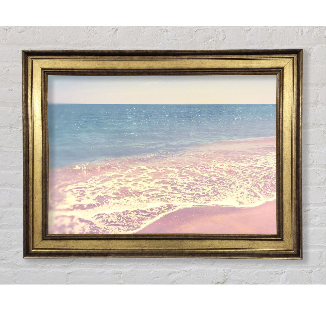 Gerahmtes Wandbild Retro Sparkle Beach