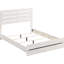 Grand lit à panneau Coastal White avec tête de lit à lattes - Design élégant et intemporel pour placage de papier 3D-403256866