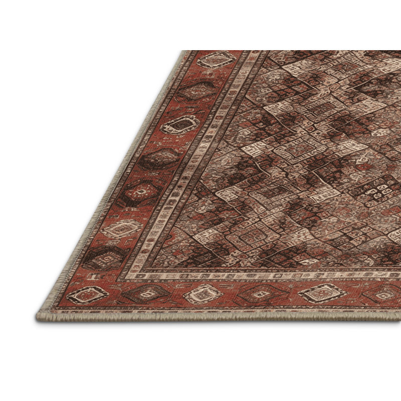 Tapis brun lavable à la machine, Rectangle 5 pi x 7 pi