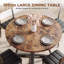 Round Dining Table Farmhouse Kitchen Table,Space Saving Dinner Table For Kitchen & Dining Room-879752665-884545936